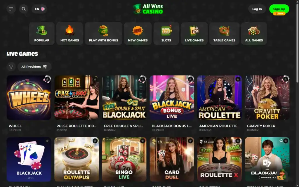 All Wins Casino: Live Casino