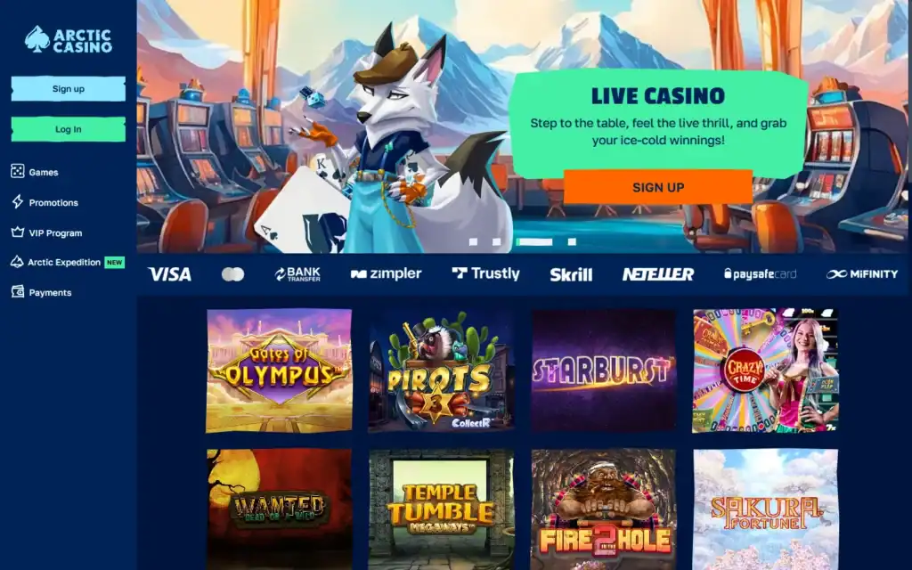 Arctic Casino: Homepage