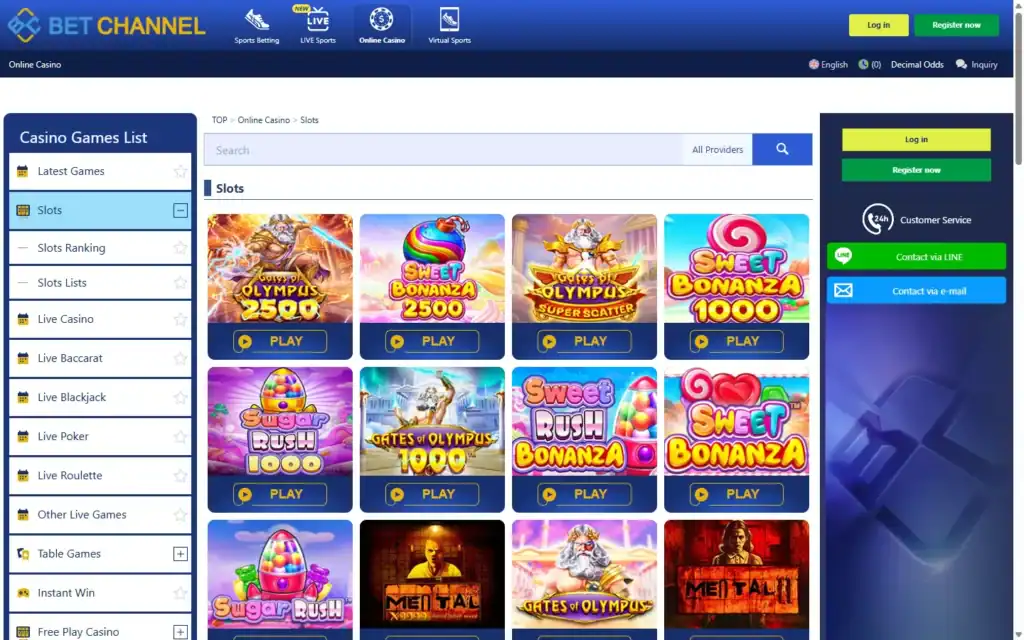Bet Channel Casino: Slots
