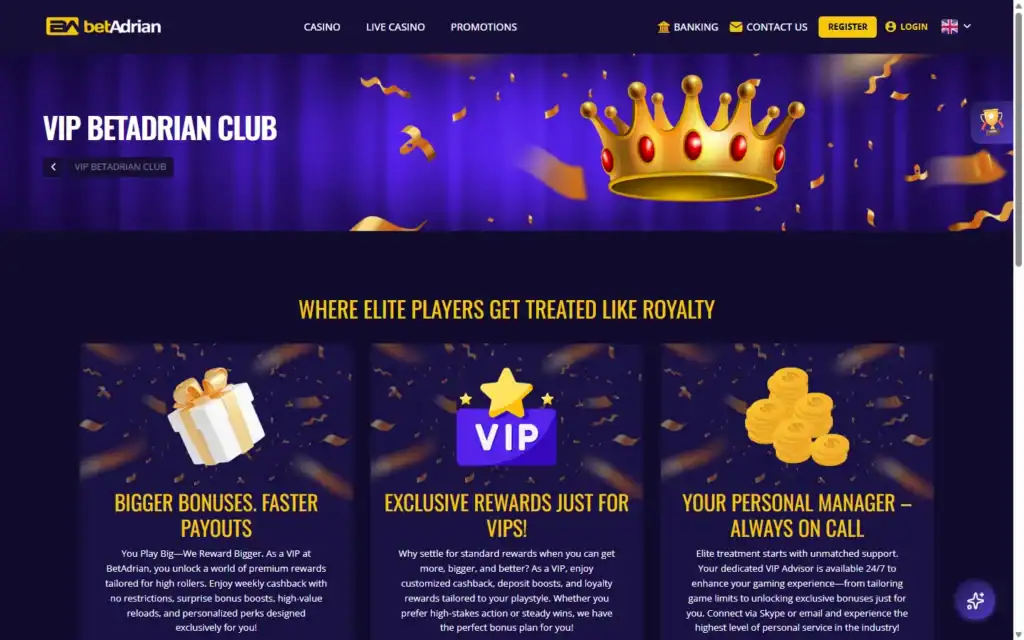 Betadrian Casino: VIP