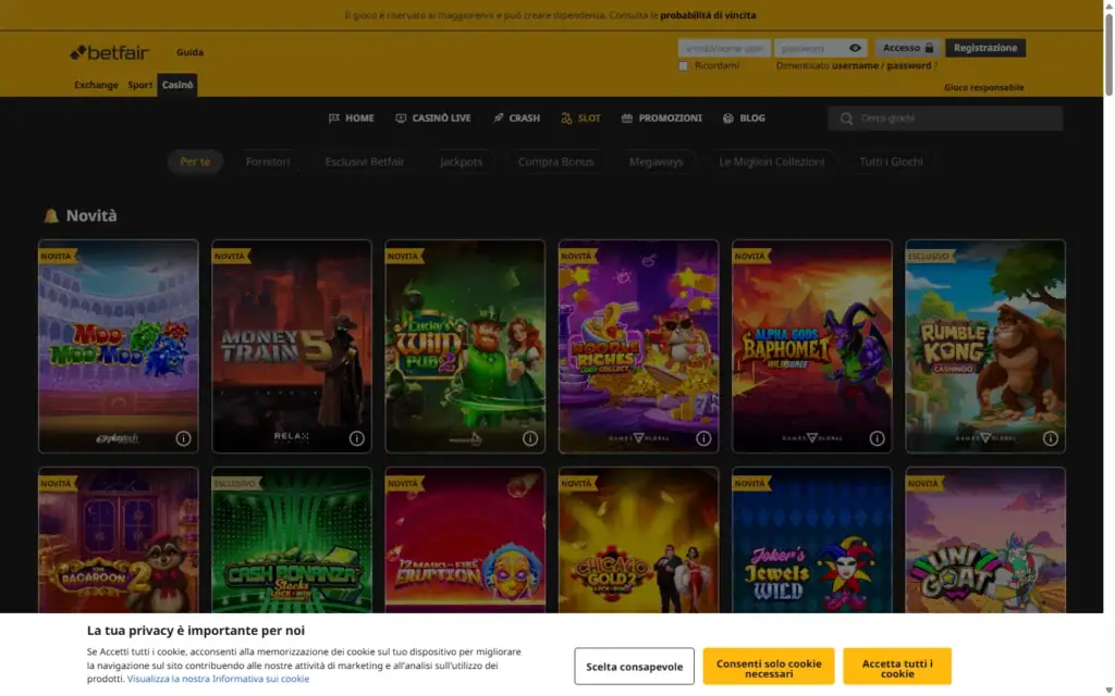 Betfair Casino (betfair.it): Slots