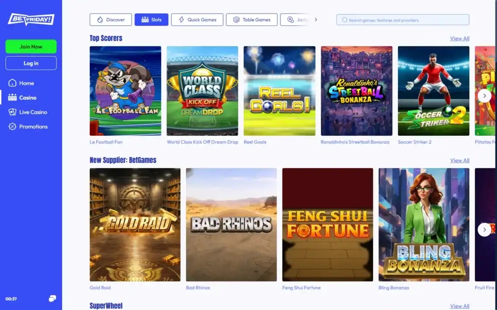 Betfriday Casino: Slots