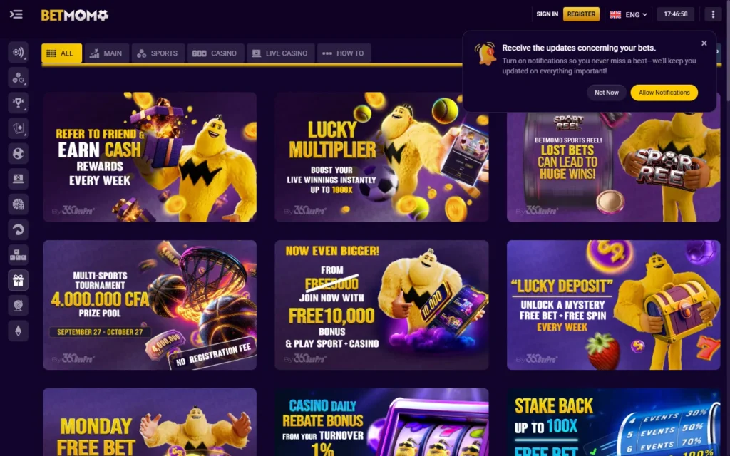 Betmomo Casino: Bonus