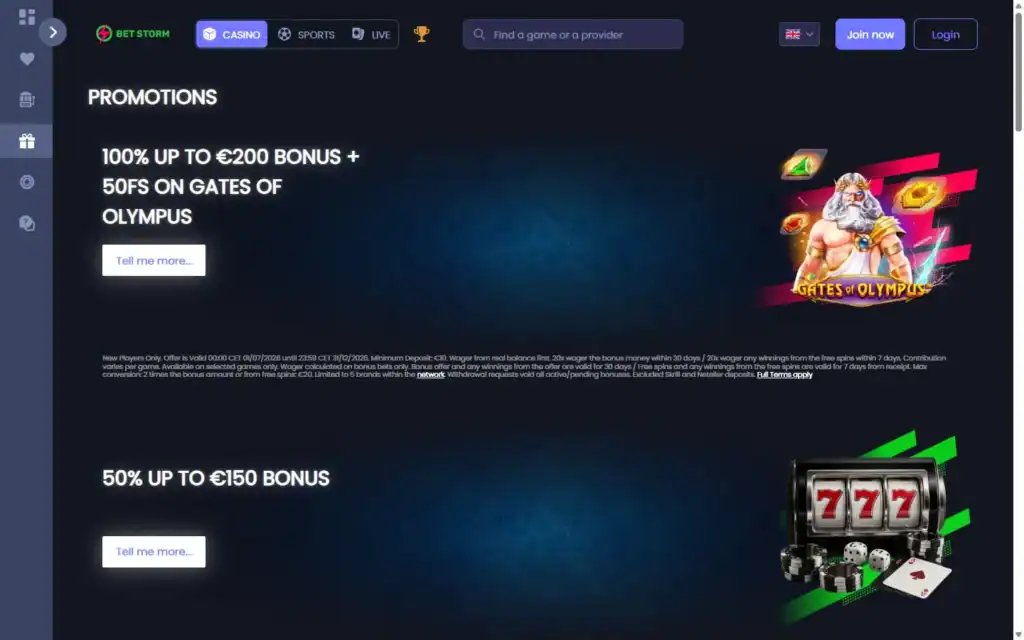 Betstorm Casino (BetStorm): Bonus