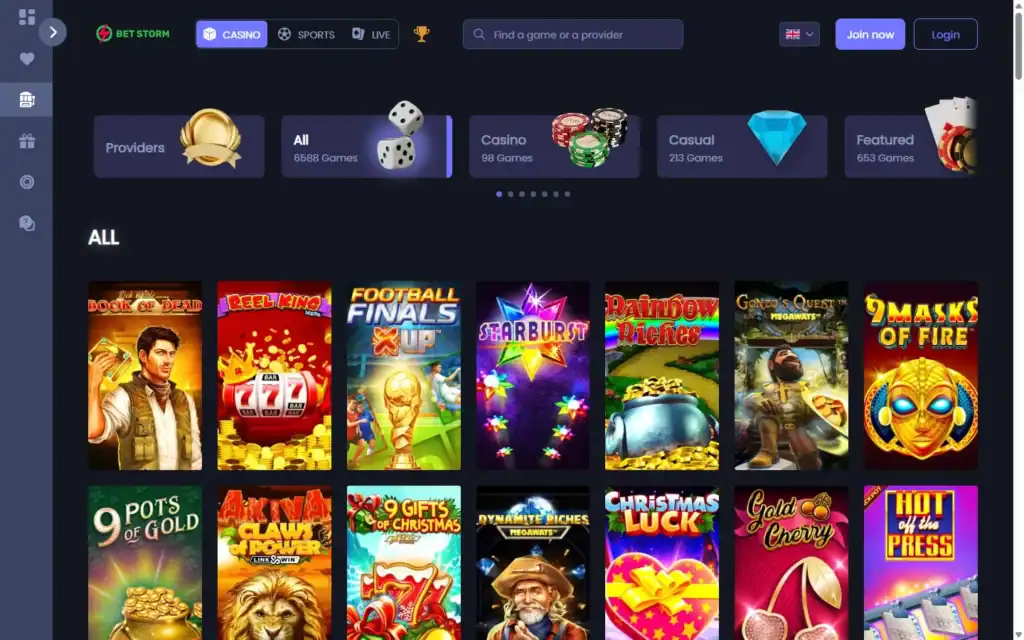 Betstorm Casino (BetStorm): Slots