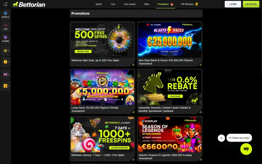 Bettorian Casino: Bonus