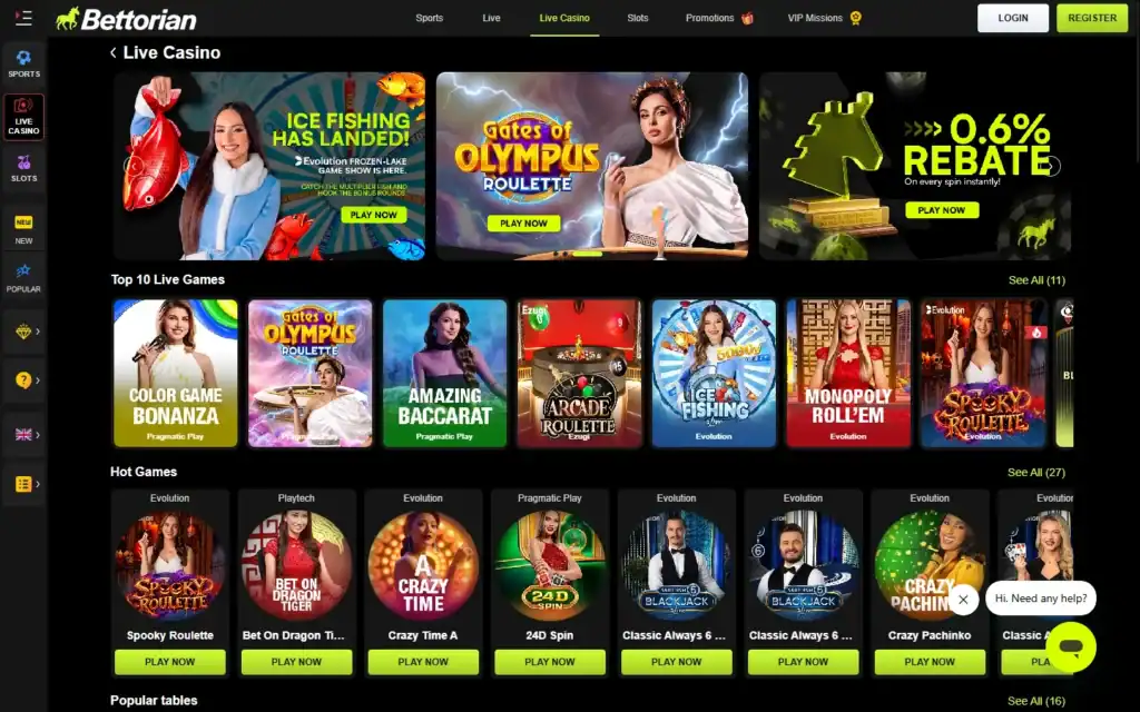 Bettorian Casino: Live Casino