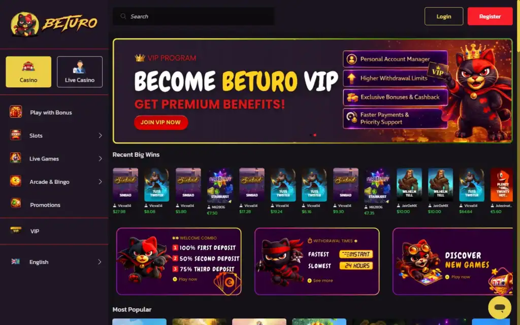 Beturo: Homepage