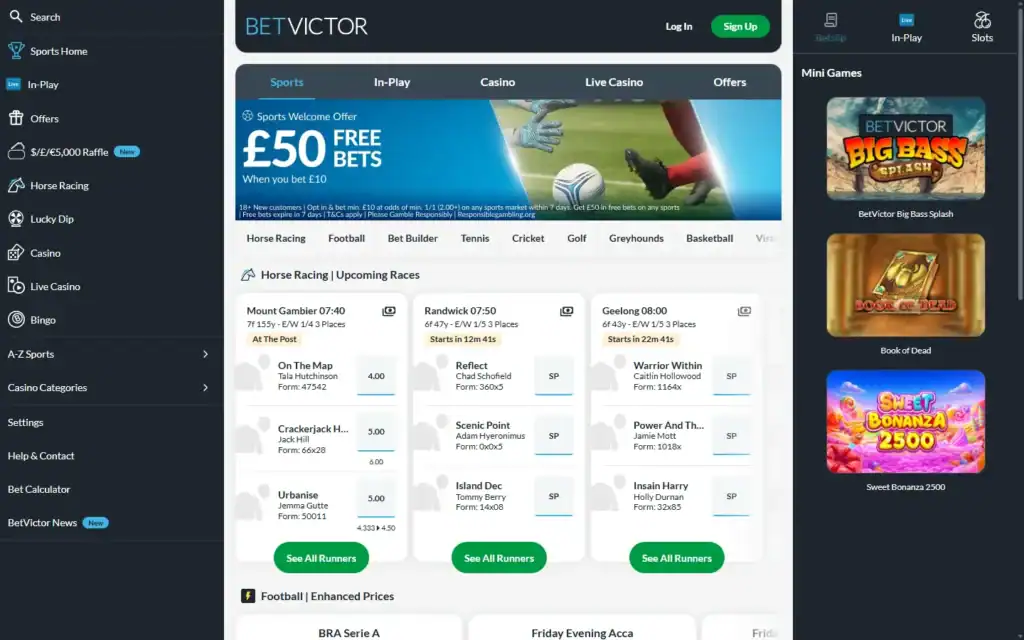 BetVictor Casino: Accueil