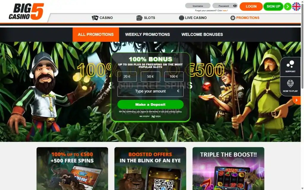 Big5 Casino: Bonus