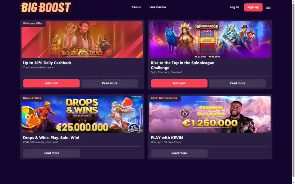 Bigboost Casino: Bonus