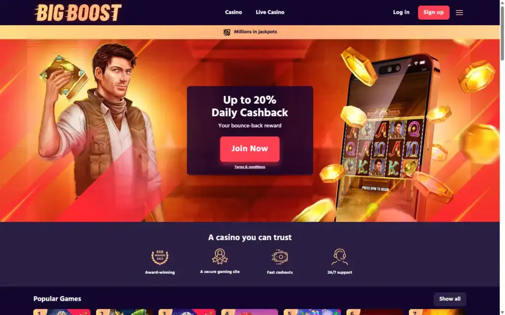 Bigboost Casino: Homepage