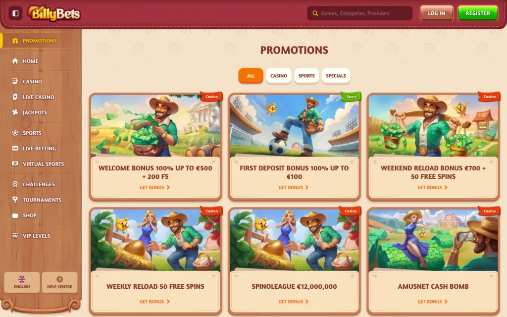 BillyBets: Bonus