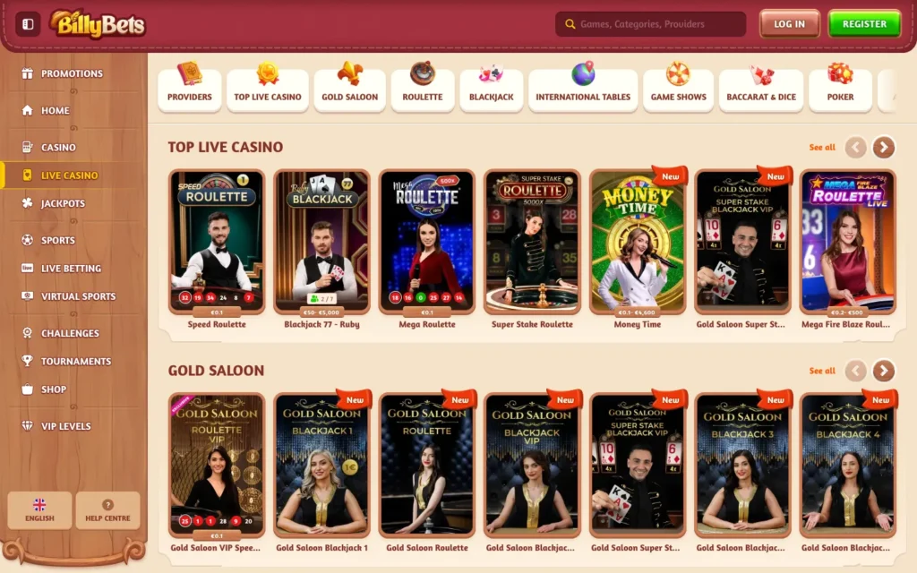 BillyBets: Live Casino