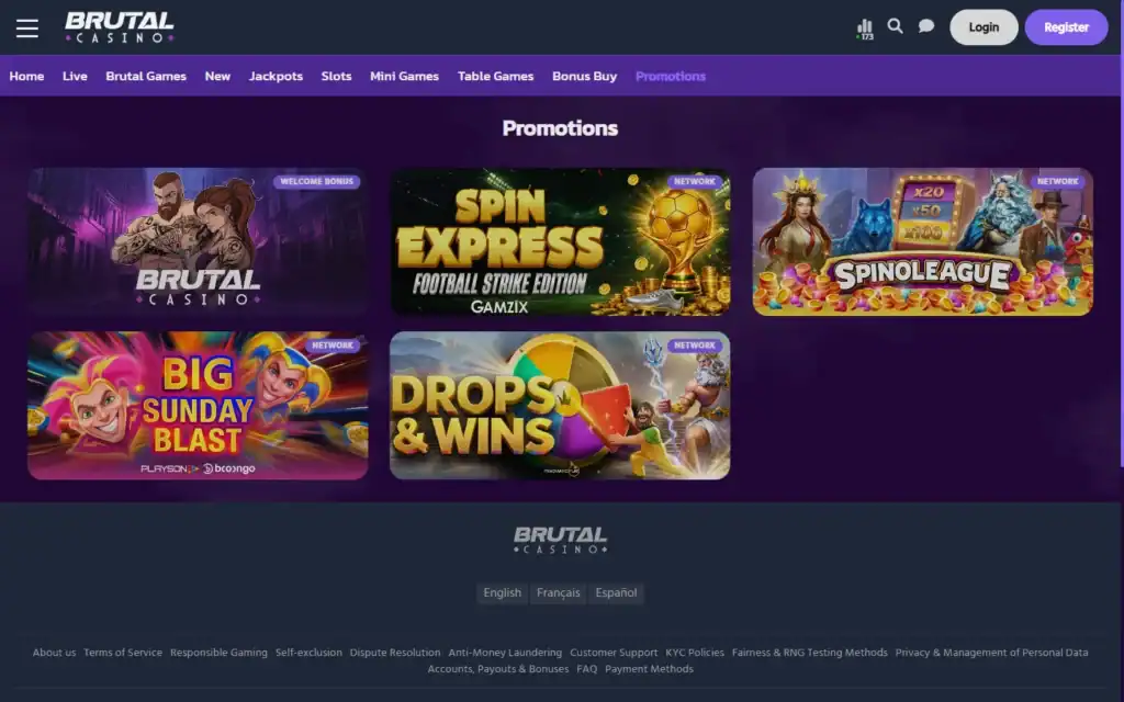 Brutal Casino: Bonus