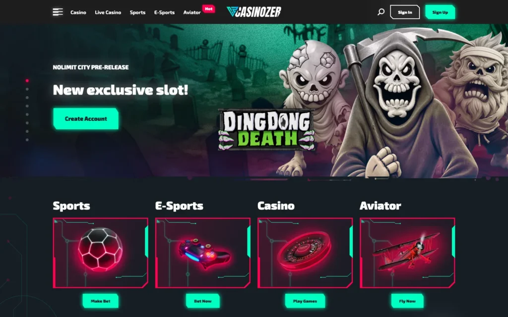 Casinozer: Homepage