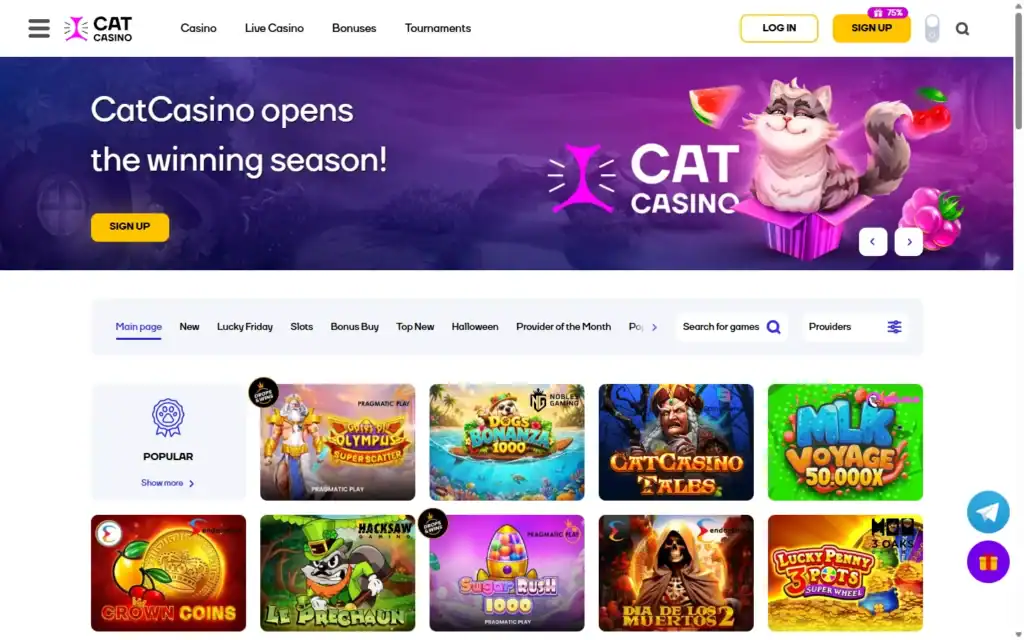 Cat Casino: Homepage