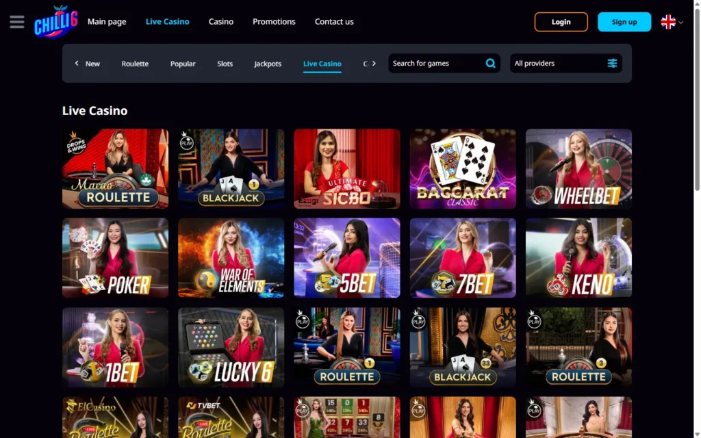 Chilli6 Casino: Live Casino