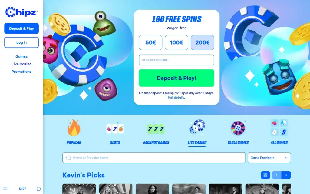Chipz Casino: Live Casino