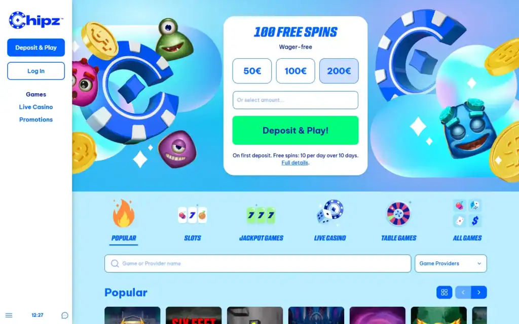 Chipz Casino: Slots