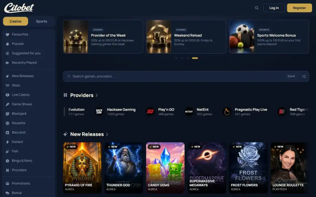 Citobet Casino: Homepage
