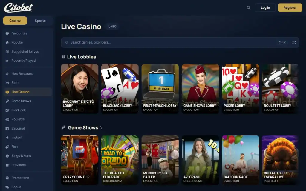 Citobet Casino: Live Casino
