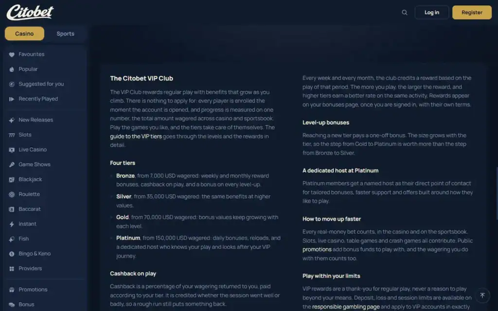 Citobet Casino: VIP