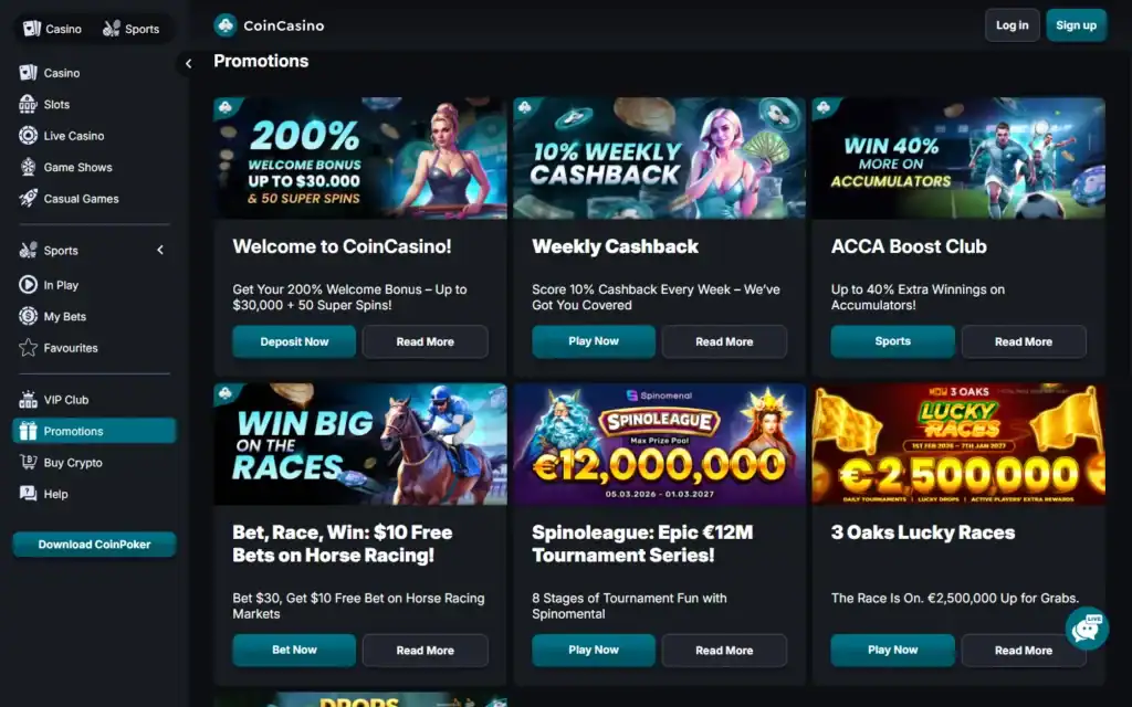 Coincasino pro: Bonus