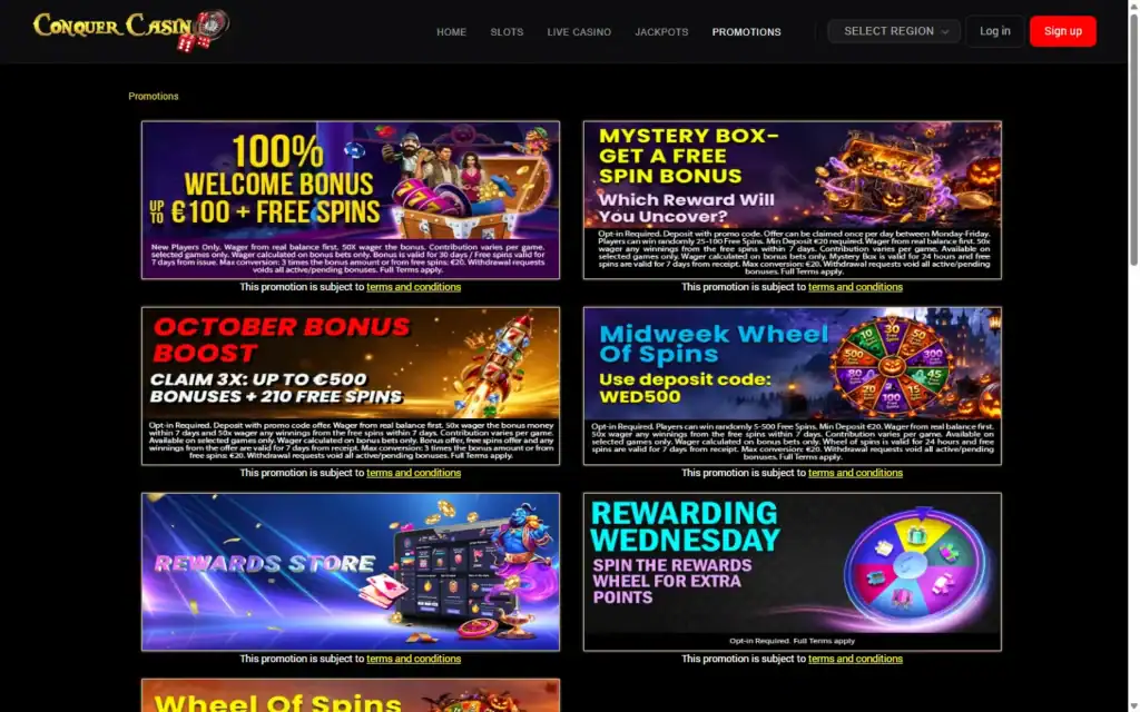 Conquer Casino (ConquerCasino.com): Bonus