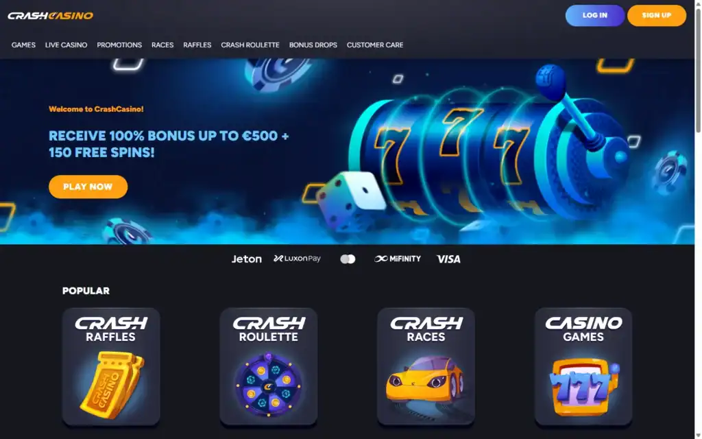Crash Casino: Homepage
