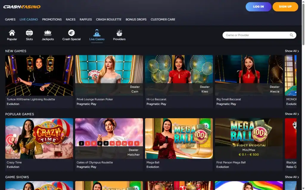 Crash Casino: Live Casino