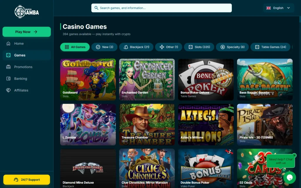 Cryptosamba Casino: Slots