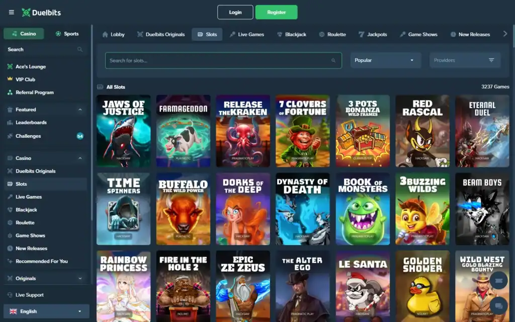 Duelbits Casino: Slots