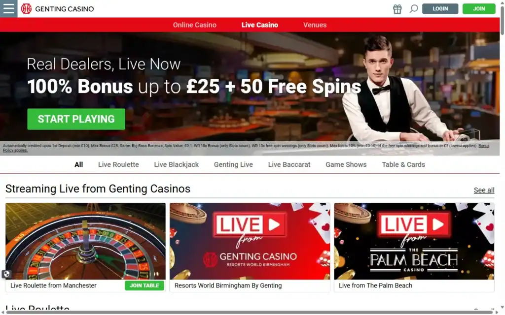 Genting Casino: Live Casino