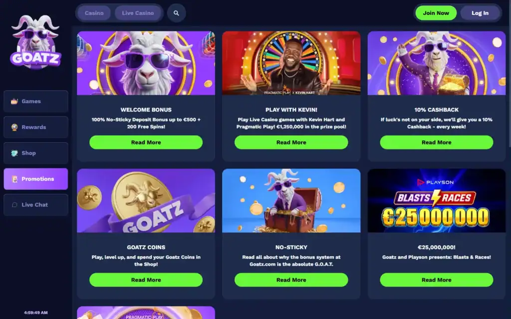 Goatz Casino: Bonus