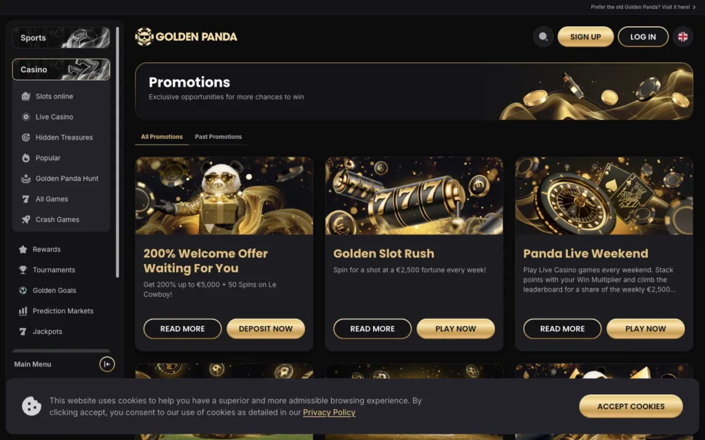 Golden Panda Casino: Bonus