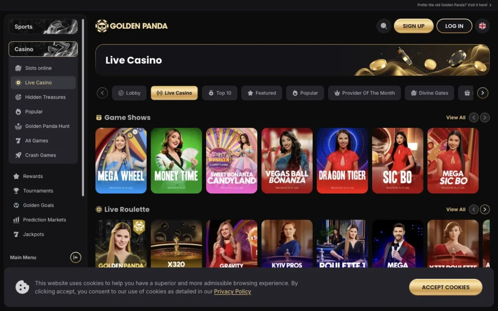 Golden Panda Casino: Live Casino