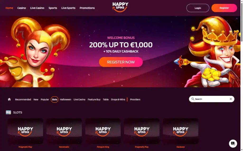 Happyspins Casino: Slots