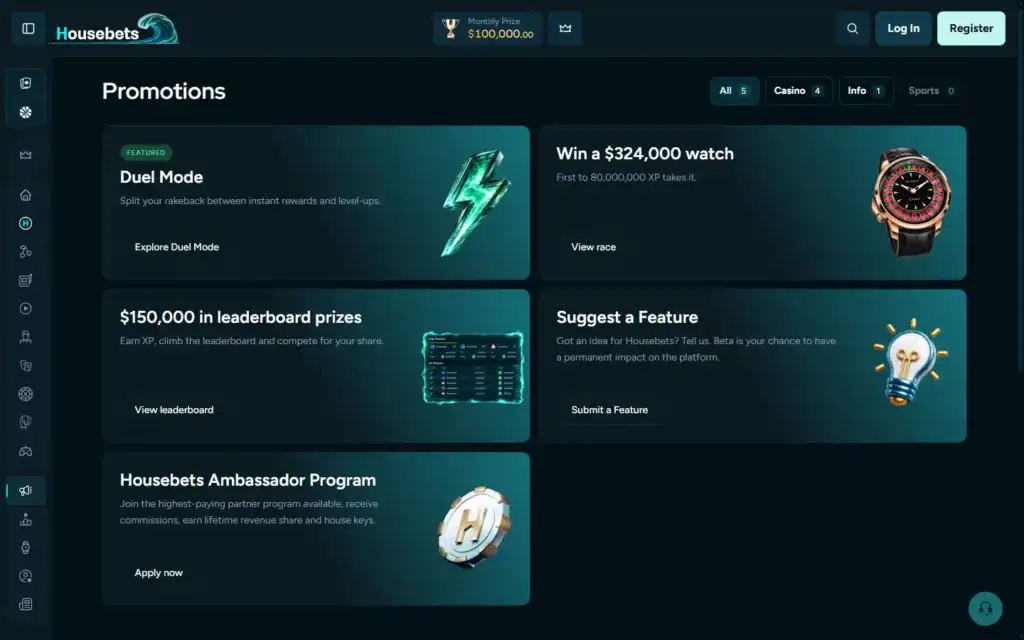 Housebets Casino: Bonus