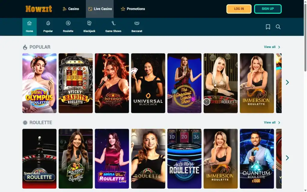 Howzit Casino: Live Casino