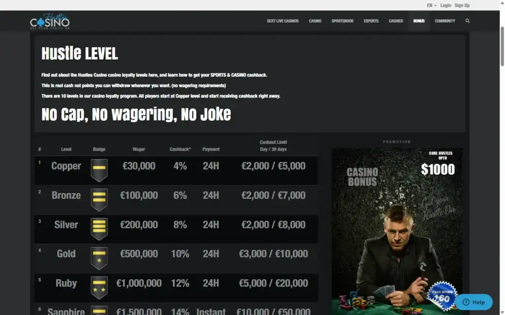 Hustles Casino: VIP