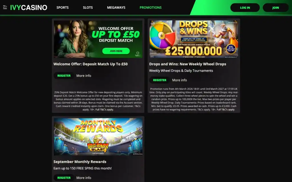Ivy Casino: Bonus