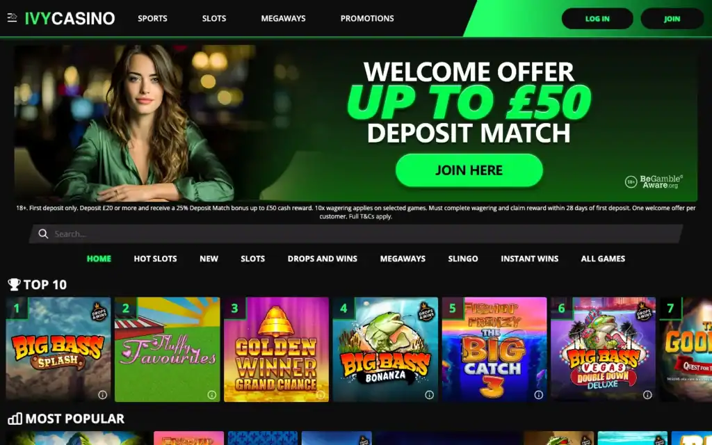 Ivy Casino: Homepage