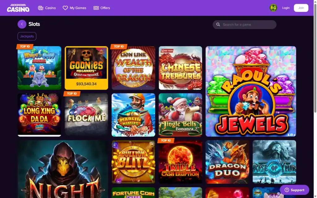 Jackpocket Casino: Slots