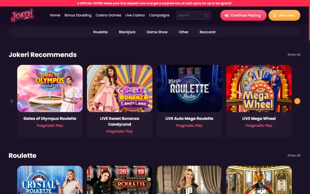 Jokeri Casino: Live Casino