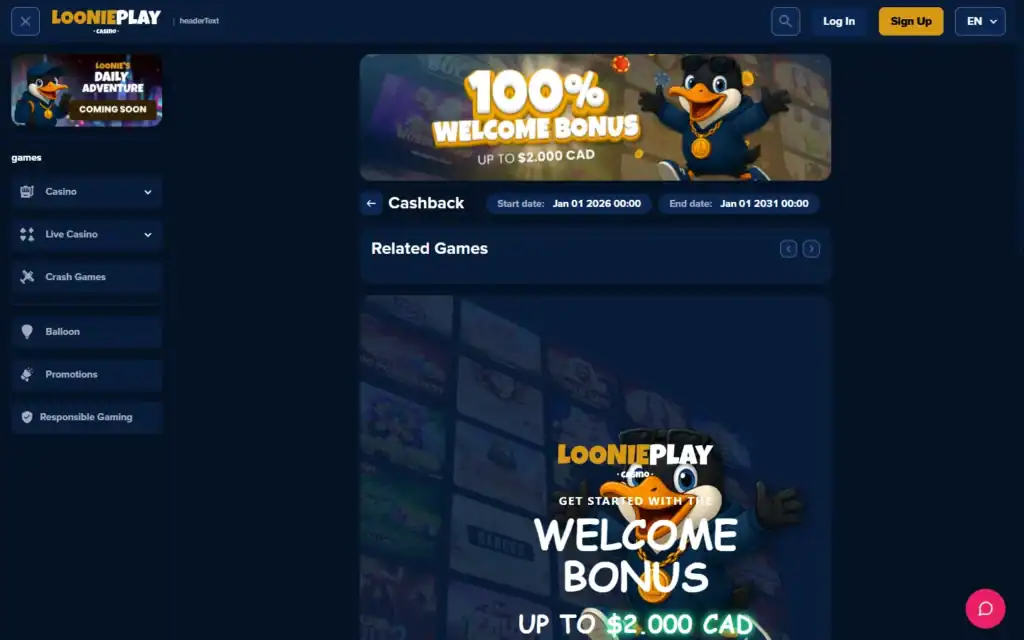 Loonieplay Casino: Bonus
