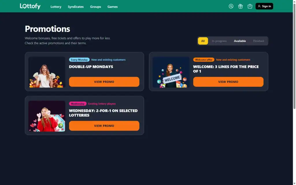 Lottofy Casino: Bonus