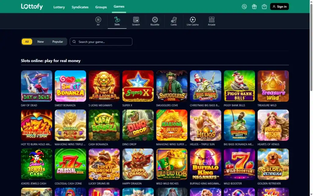 Lottofy Casino: Slots