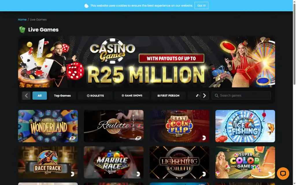 Lottostar Casino: Live Casino