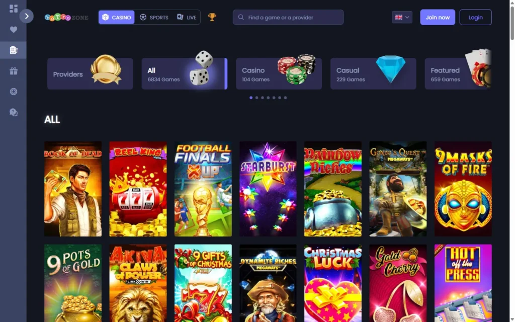 Lottozone Casino (LottoZone): Slots